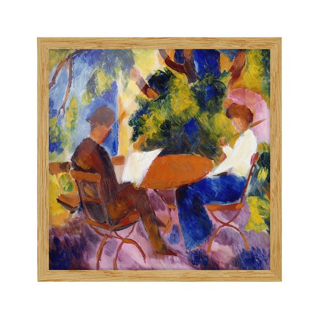 Bild mit Rahmen - August Macke - Paar am Gartentisch - Quadrat 1:1