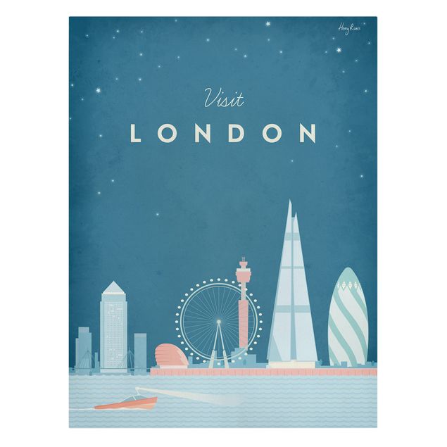 Leinwandbild - Reiseposter - London - Hochformat 4:3