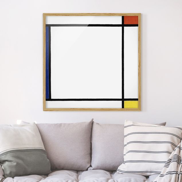 Bild mit Rahmen - Piet Mondrian - Komposition III - Quadrat 1:1