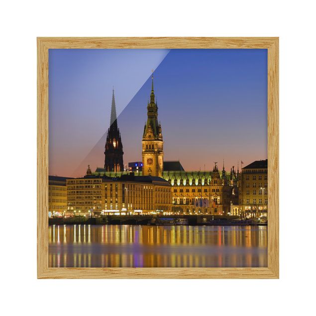 Bild mit Rahmen - Hamburger Panorama - Quadrat 1:1