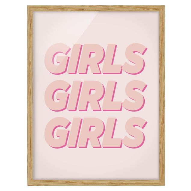 Bild mit Rahmen - GIRLS GIRLS GIRLS - Hochformat 3:4