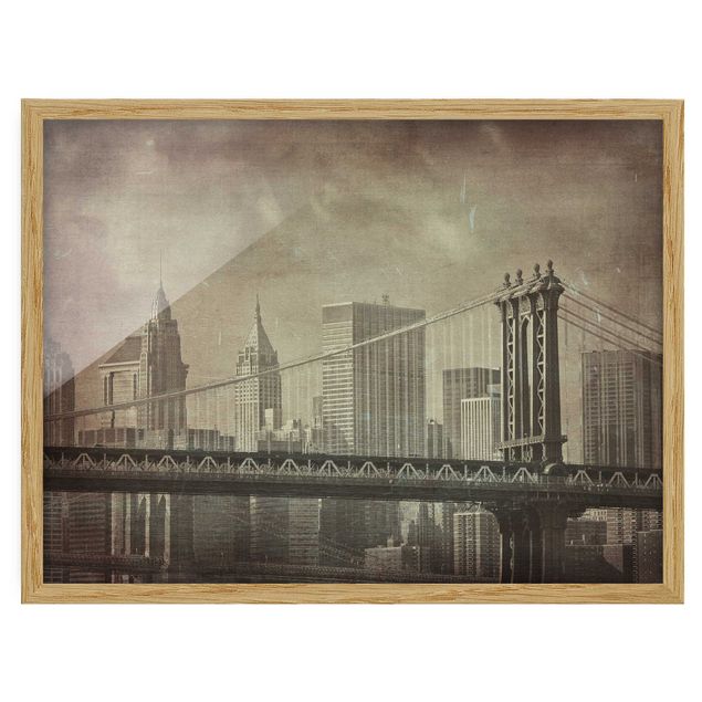 Bild mit Rahmen - Vintage New York - Querformat 3:4