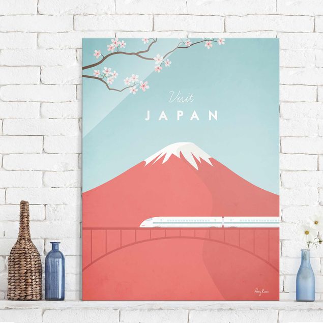 Glas Magnetboard Reiseposter - Japan