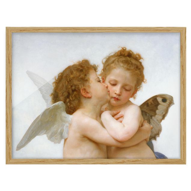 Bild mit Rahmen - William Adolphe Bouguereau - Der erste Kuss - Querformat 3:4