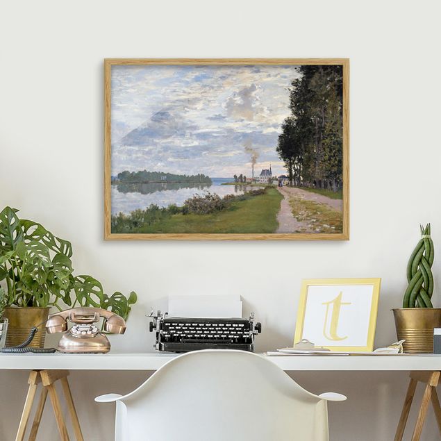 Bild mit Rahmen - Claude Monet - Ufer Argenteuil - Querformat 3:4