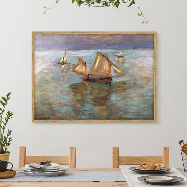 Bild mit Rahmen - Claude Monet - Fischerboote - Querformat 3:4