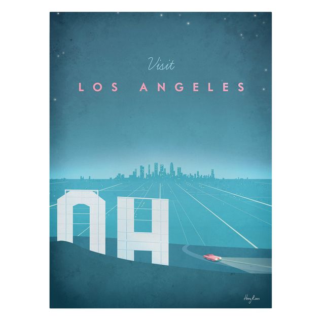 Leinwandbild - Reiseposter - Los Angeles - Hochformat 4:3