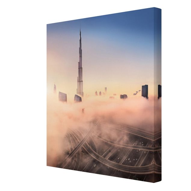 Leinwandbild - Himmlische Skyline von Dubai - Hochformat 4:3