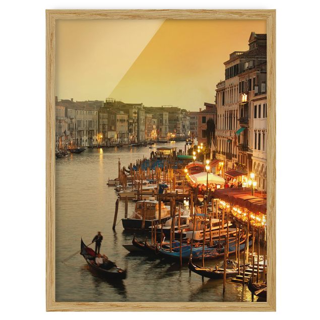 Bild mit Rahmen - Großer Kanal von Venedig - Hochformat 3:4