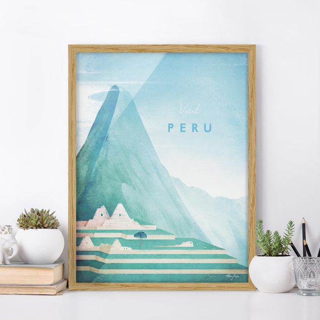 Bild mit Rahmen - Reiseposter - Peru - Hochformat 4:3