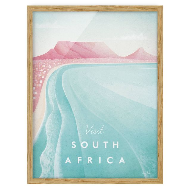 Bild mit Rahmen - Reiseposter - Südafrika - Hochformat 4:3