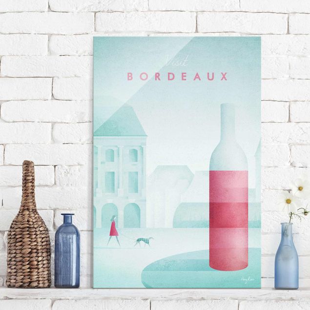 Glas Magnettafel Reiseposter - Bordeaux