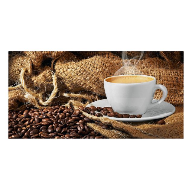 Leinwandbild - Kaffee am Morgen - Quer 2:1