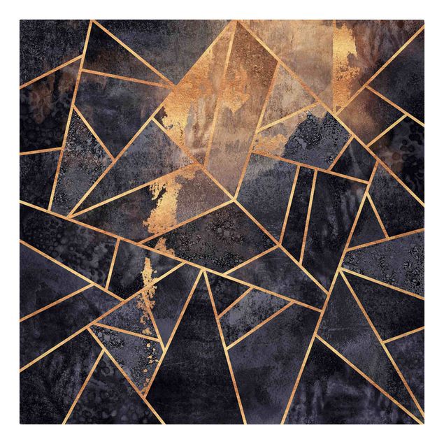 Leinwandbild - Elisabeth Fredriksson - Onyx mit Gold - Quadrat 1:1