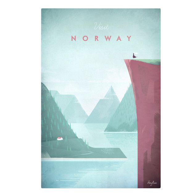 Leinwandbild - Reiseposter - Norwegen - Hochformat 3:2