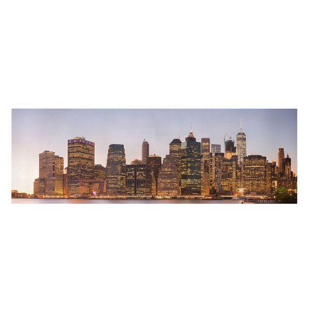 Leinwandbild - Blick auf Manhattan Skyline - Panorama 1:3