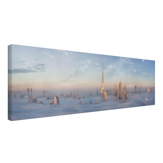 Leinwandbild - Dubai über den Wolken - Panorama 1:3