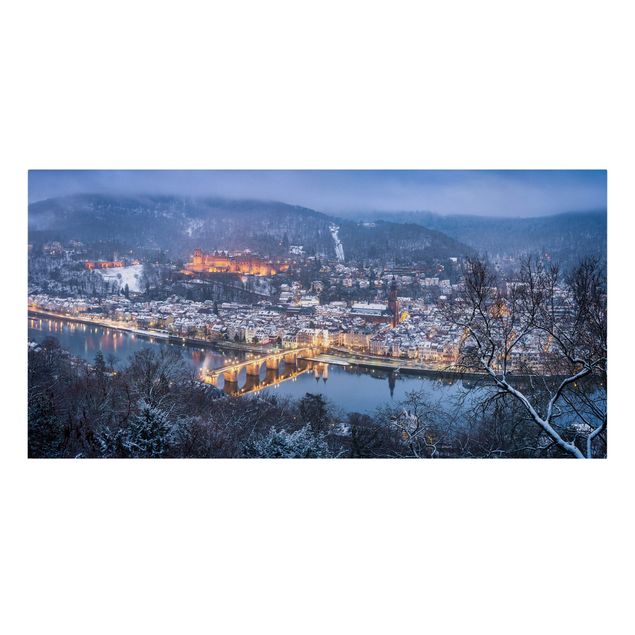 Leinwandbild - Winterliches Heidelberg - Querformat 2:1