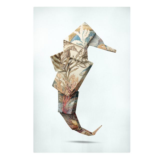 Leinwandbild - Jonas Loose - Origami Seepferdchen - Hochformat 3:2
