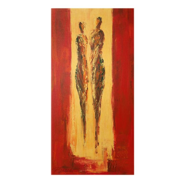 Leinwandbild Gold - Paar in Rot - Hochformat 1:2