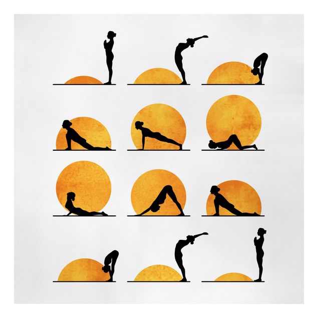 Leinwandbild - Yoga - Der Sonnengruß - Quadrat 1:1