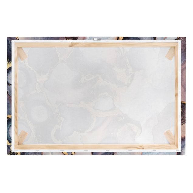 Leinwandbild - Marmor Aquarell mit Gold - Querformat 2:3