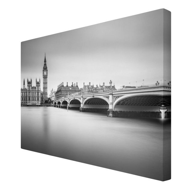 Leinwandbild - Westminster Brücke und Big Ben - Querformat 2:3