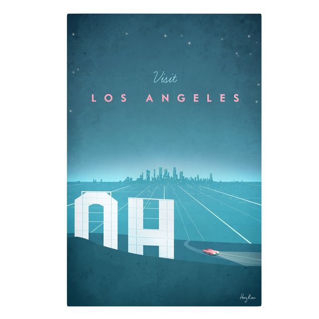 Leinwandbild - Reiseposter - Los Angeles - Hochformat 3:2