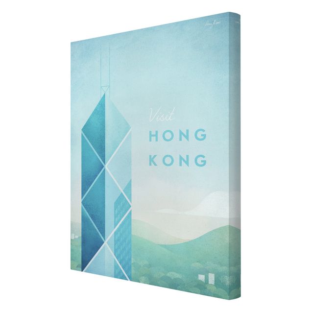 Leinwandbild - Reiseposter - Hong Kong - Hochformat 3:2