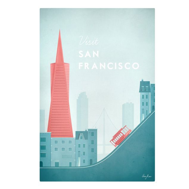 Leinwandbild - Reiseposter - San Francisco - Hochformat 3:2