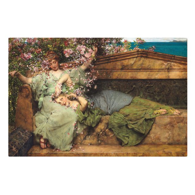 Leinwandbild - Sir Lawrence Alma-Tadema - Im Rosengarten - Querformat 2:3