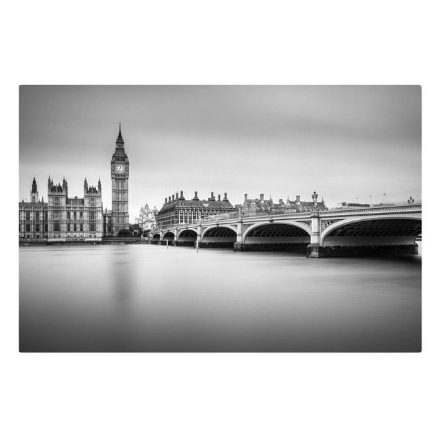 Leinwandbild - Westminster Brücke und Big Ben - Querformat 2:3