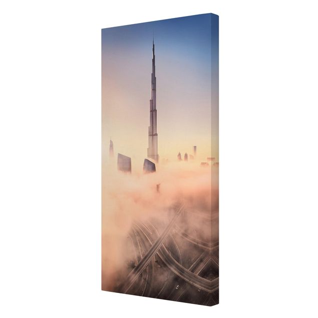 Leinwandbild - Himmlische Skyline von Dubai - Hochformat 2:1