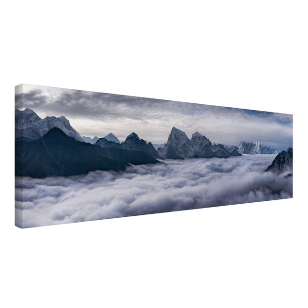 Leinwandbild - Wolkenmeer im Himalaya - Panorama 1:3