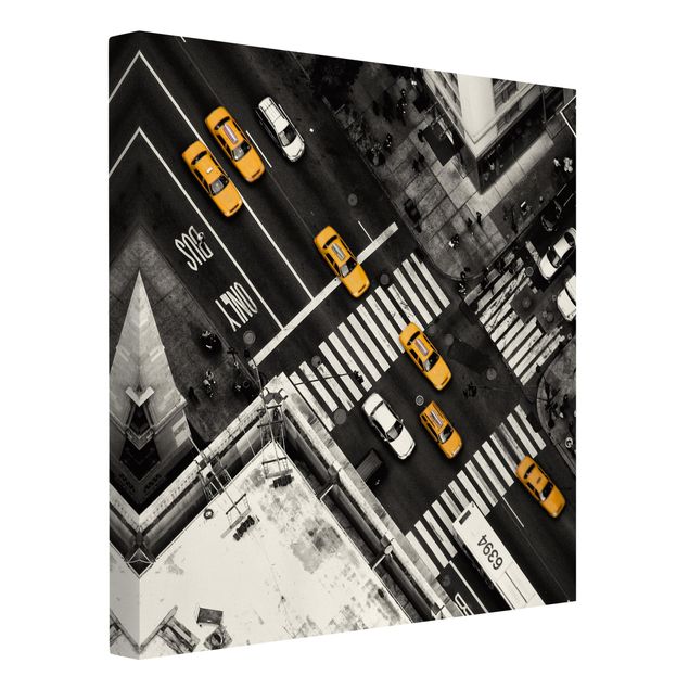 Leinwandbild - New York City Cabs - Quadrat 1:1