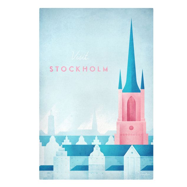 Leinwandbild - Reiseposter - Stockholm - Hochformat 3:2
