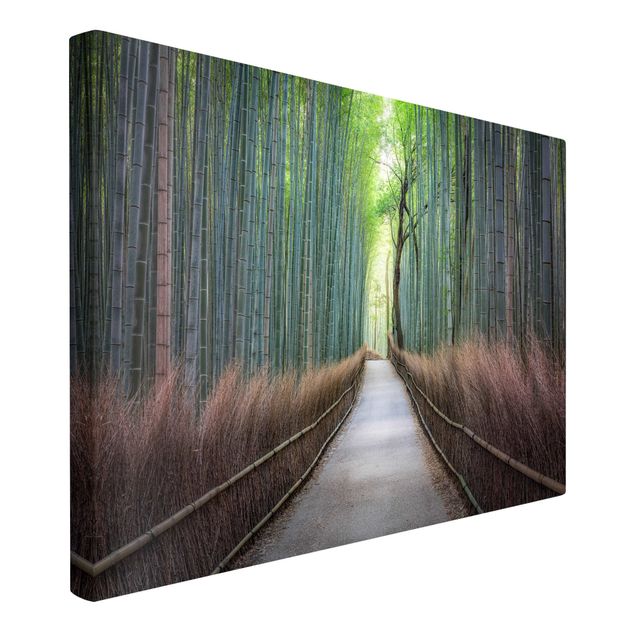 Leinwandbild - Der Weg durch den Bambus - Querformat 3:2