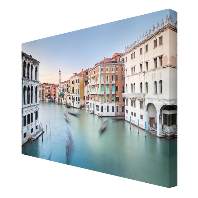 Leinwandbild - Canale Grande Blick von der Rialtobrücke Venedig - Querformat 2:3