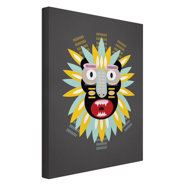 Leinwandbild - Collage Ethno Maske - King Kong - Hochformat 3:2