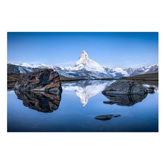 Leinwandbild - Stellisee vor dem Matterhorn - Querformat 3:2