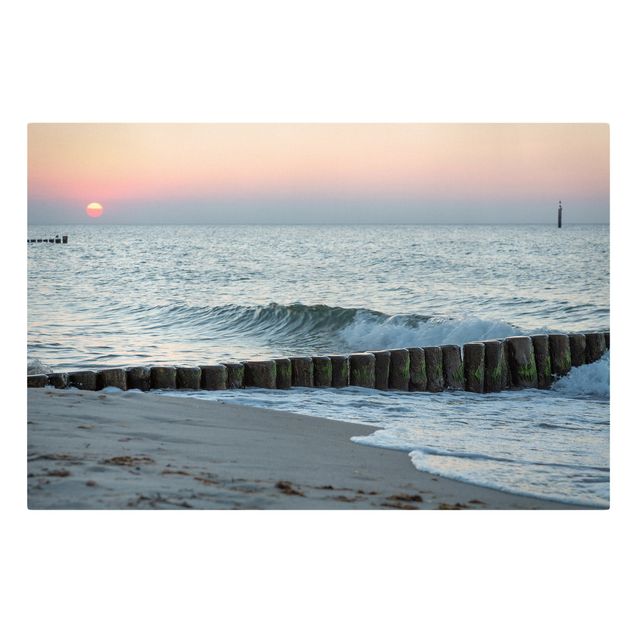 Leinwandbild - Sonnenuntergang am Meer - Querformat 2:3
