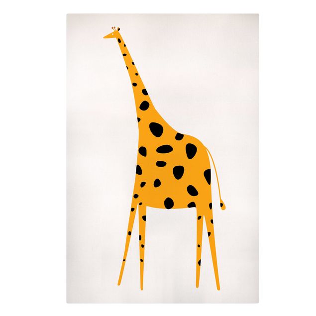 Leinwandbild - Gelbe Giraffe - Hochformat 3:2