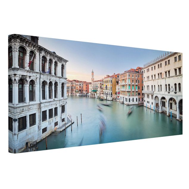Leinwandbild - Canale Grande Blick von der Rialtobrücke Venedig - Querformat 1:2