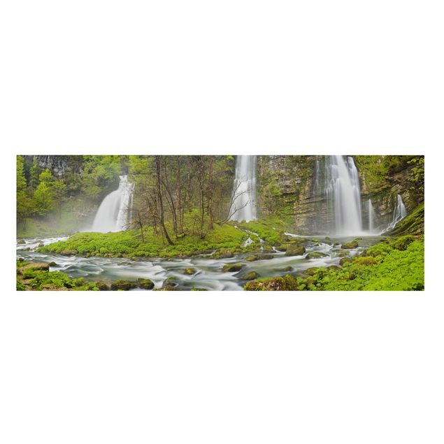 Leinwandbild - Wasserfälle Cascade de Flumen - Panorama 1:3