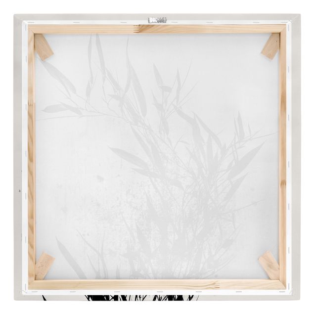 Leinwandbild - Grafische Pflanzenwelt - Schwarzer Bambus - Quadrat 1:1
