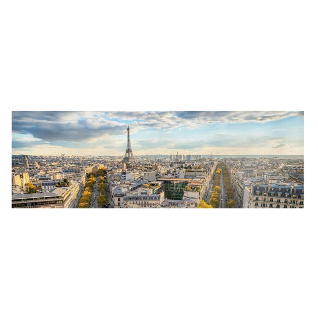 Leinwandbild - Nice day in Paris - Panorama 3:1