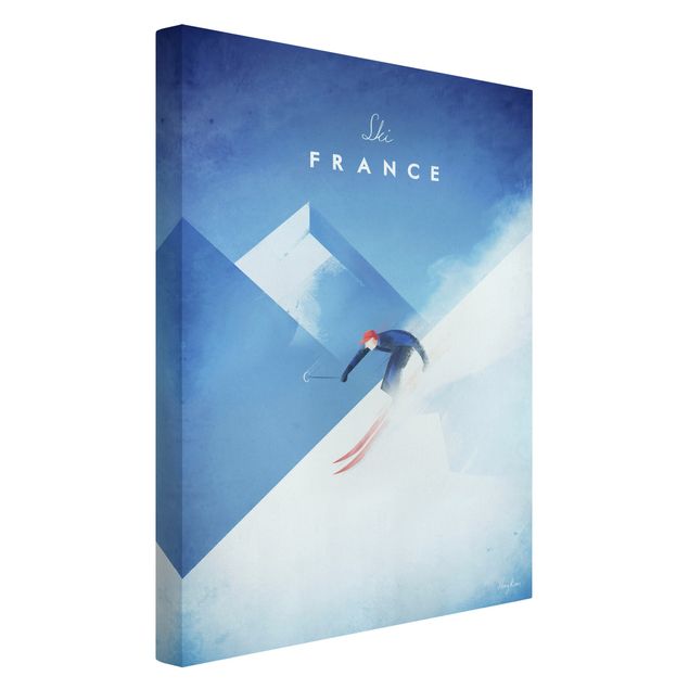 Leinwandbild - Reiseposter - Ski in Frankreich - Hochformat 3:2
