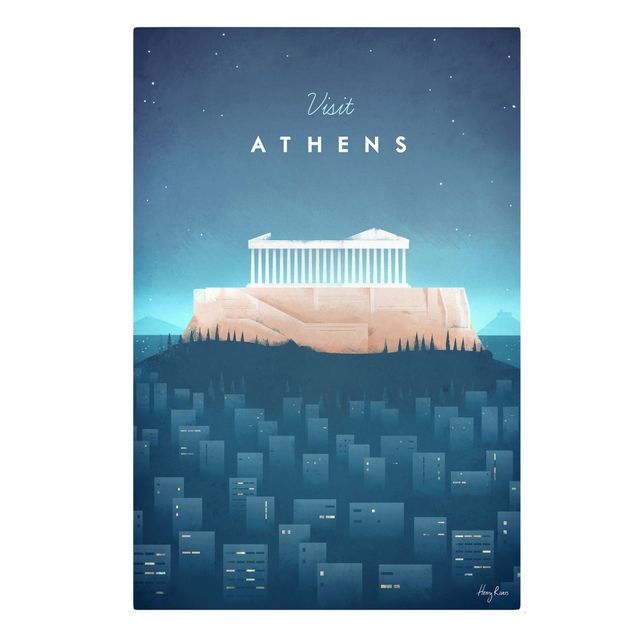 Leinwandbild - Reiseposter - Athen - Hochformat 3:2
