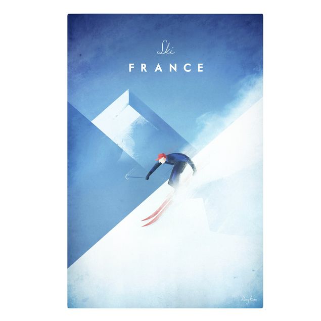 Leinwandbild - Reiseposter - Ski in Frankreich - Hochformat 3:2