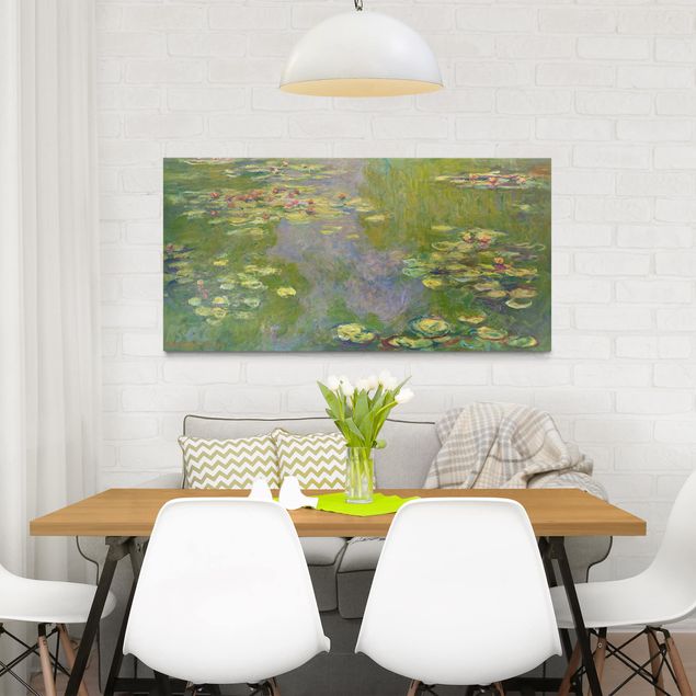 Leinwandbild - Claude Monet - Grüne Seerosen - Querformat 1:2